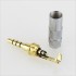 Jack 3.5mm plug male stereo TRRS 4 poles Gold plated Ø6mm (Unit)