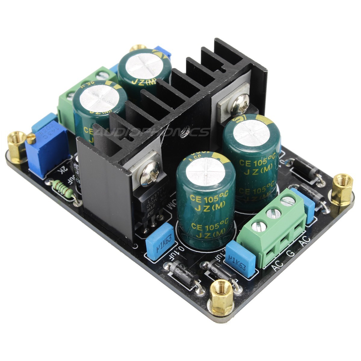 Audiophonics - Module d'Alimentation linéaire régulé AC-DC LM317 / LM337  24V 1A