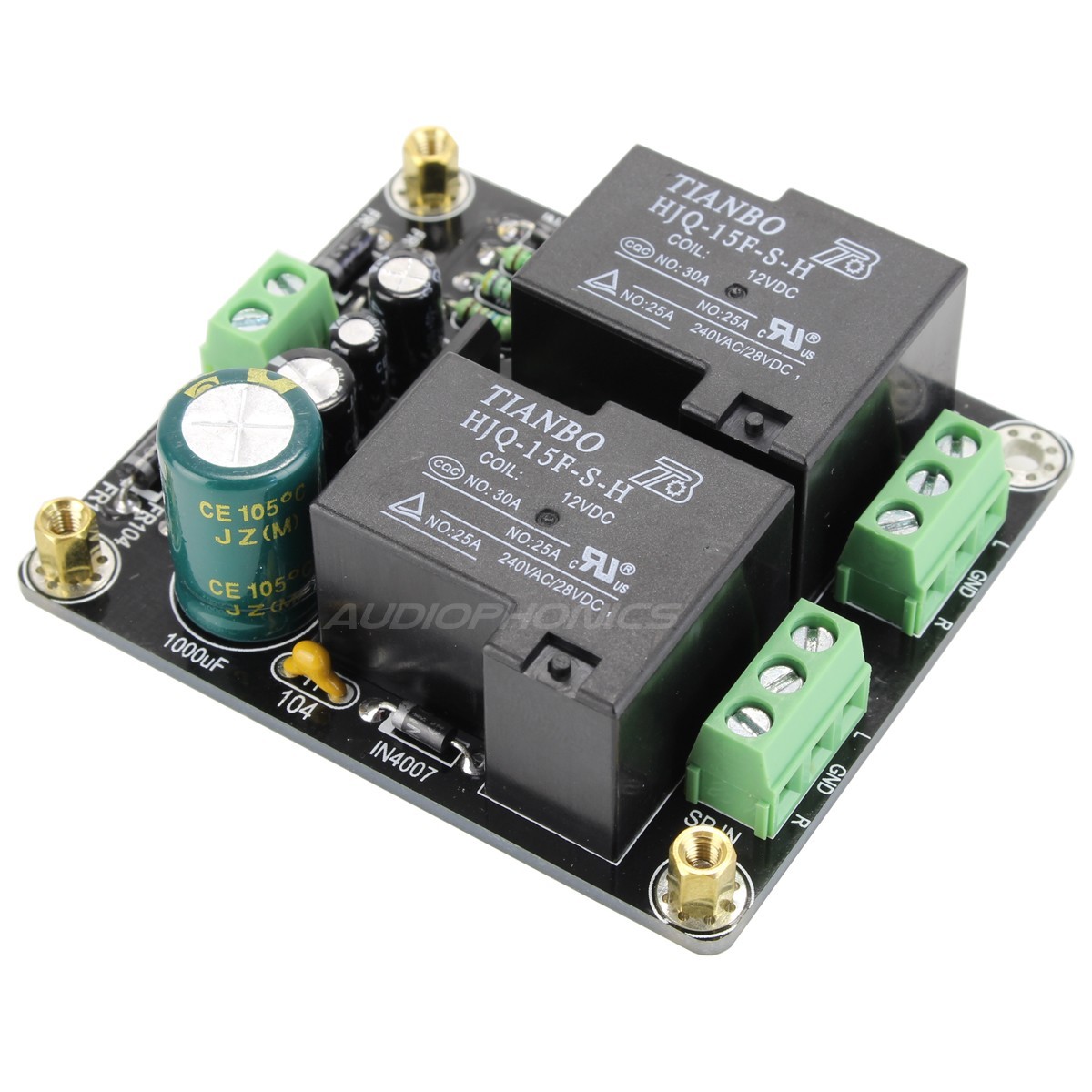 Protection module for stereo speakers 12V 30A