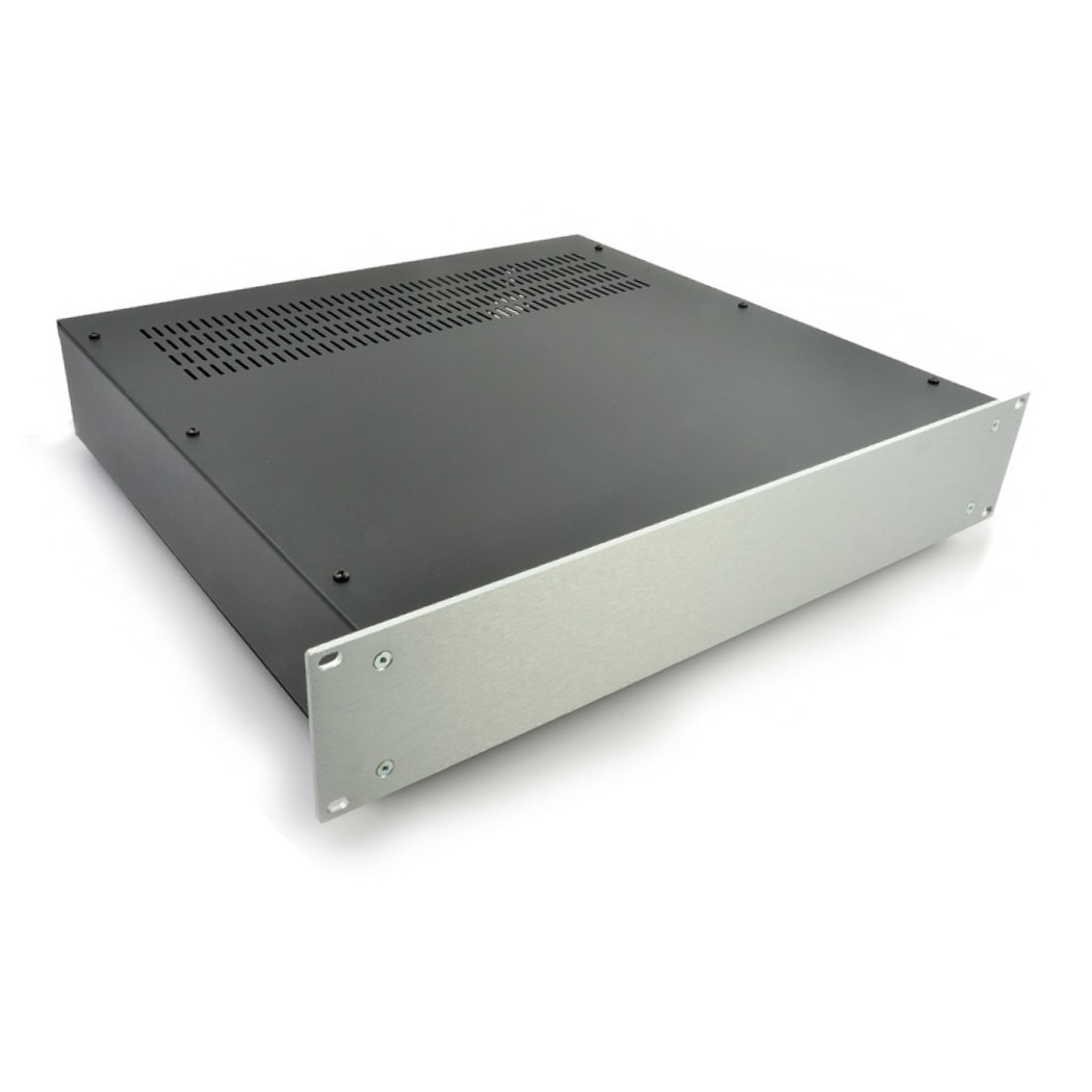 HIFI 2000 Boitier 2U 400mm - Facade 4mm Silver