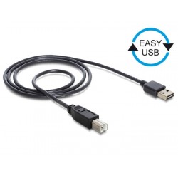 DELOCK EASY-USB Câble USB 2.0 reversible USB-A mâle vers USB-B mâle 1m