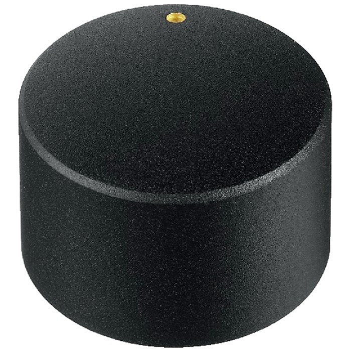 Bouton Axe Cranté 25x18mm Ø6mm Noir pour Potentiomètre