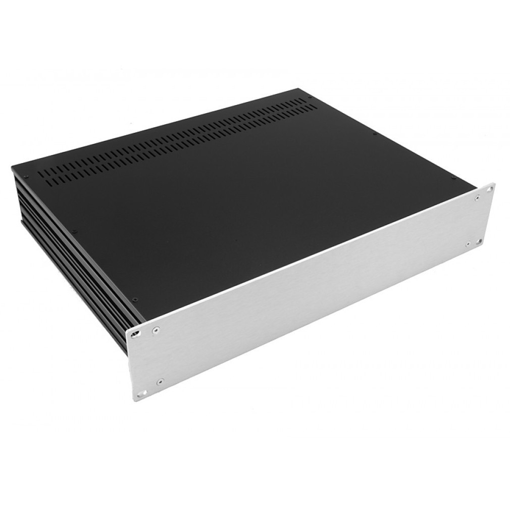 HIFI 2000 Case Slimline 2U 350mm - Front 4mm Silver