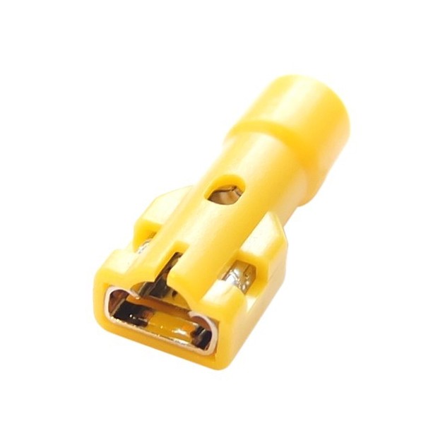 FURUTECH FT-210 (G) Insulated Female Blade Terminal Gold Plated OFC Copper  6.6mm Yellow (x10) - Audiophonics