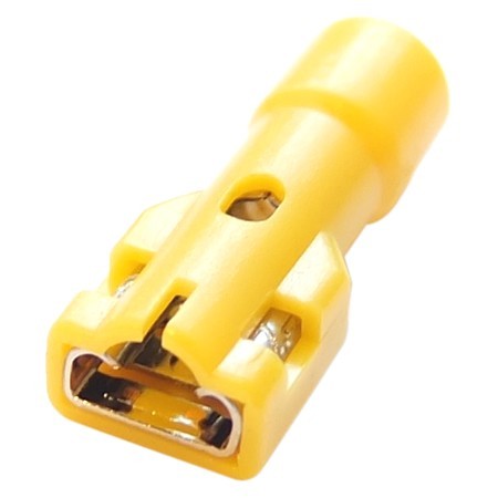 FURUTECH FT-210 (G) Cosse Plate Femelle Isolée Cuivre OFC Plaqué Or 6.6mm Jaune (x10)