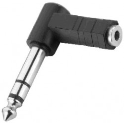 Adapter male angled jack 6.35mm to female jack 3.5mm stereo