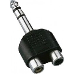 Adaptateur jack 6.35 mâle stéréo vers 2 x RCA femelle