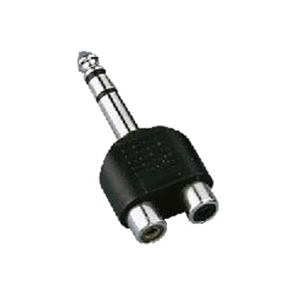 Adaptateur jack 6.35 mâle stéréo vers 2 x RCA femelle