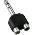 6.35 stereo male to 2 x RCA female plug adapter