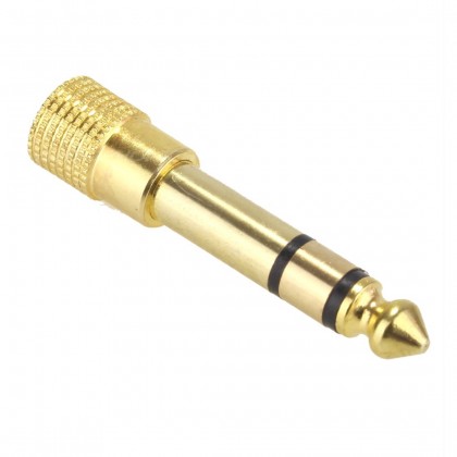 Jack 6.35mm male to Jack 3.5mm female stereo Adaptator Gold plated