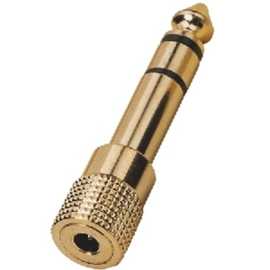 6.35mm Gold Plated Jack to Female Jack Plug Adapter 3.5mm
