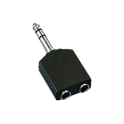 Adaptateur jack 6,35 mâle vers 2 x jack 6,35 femelle stéréo