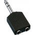 6.3mm male to 2 x 6.35 stereo phone plug adapter