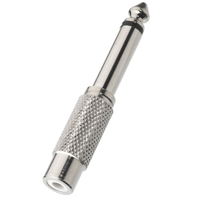 Adapter Jack 6,35 male mono to RCA female silver plated