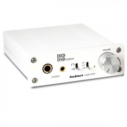 AUDINST HUD-DX1 Amplificateur Casque / DAC USB / Preamp 32/384kHz DSD White