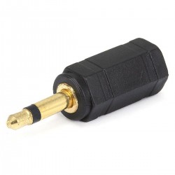 Gold plated adaptator Jack 3.5mm male mono to Jack 3.5mm female stereo