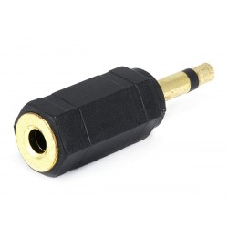 Gold plated adaptator Jack 3.5mm male mono to Jack 3.5mm female stereo
