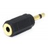 Gold plated adaptor Jack 3.5mm male mono to Jack 3.5mm female stereo