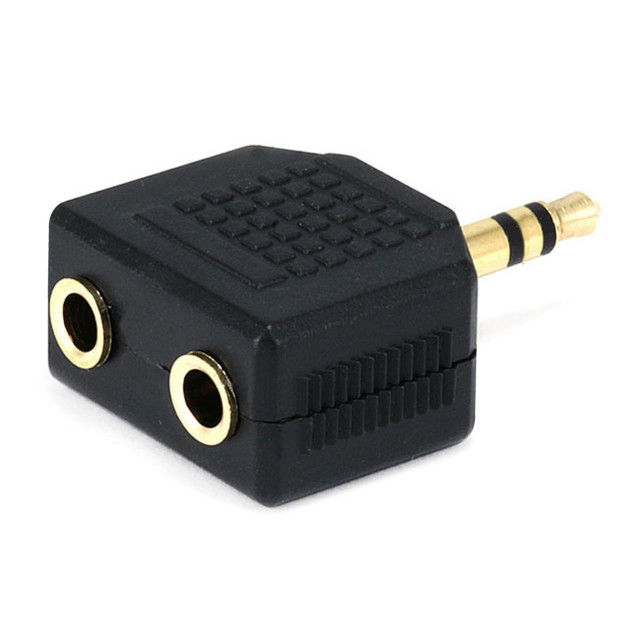 Gold plated splitter adaptor Jack 3.5mm 