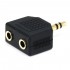 Gold plated splitter adaptor Jack 3.5mm male to 2x Jack 3.5mm female stereo