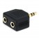 Gold plated splitter adaptor Jack 3.5mm male to 2x Jack 3.5mm female stereo