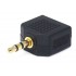 Adaptateur Jack 3.5mm mâle stéréo vers 2x Jack 3.5mm femelle stéréo plaqué Or