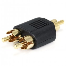 Adaptor splitter Gold plated RCA male to 2x RCA male