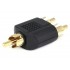 Adaptateur RCA mâle vers 2x RCA mâle plaqué Or