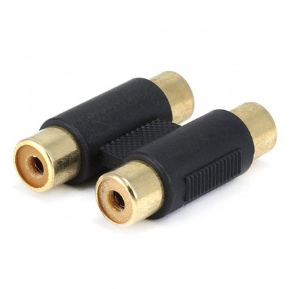 Adaptor Gold plated 2x RCA female to 2x RCA female