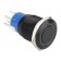 Interrupteur Aluminium Noir & Cercle Bleu 250V 5A Ø19mm