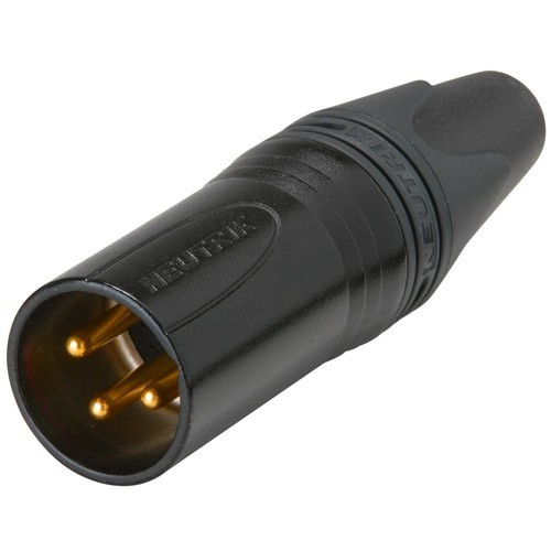 NEUTRIK NC3MXX-B Connecteur XLR Mâle 3 Pôles Plaqué Or Ø8mm (Unité)