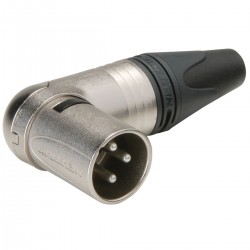 Neutrik NC3MRX Connecteur XLR Mâle coudé 90° plaqué Argent Ø 8mm (Unité)