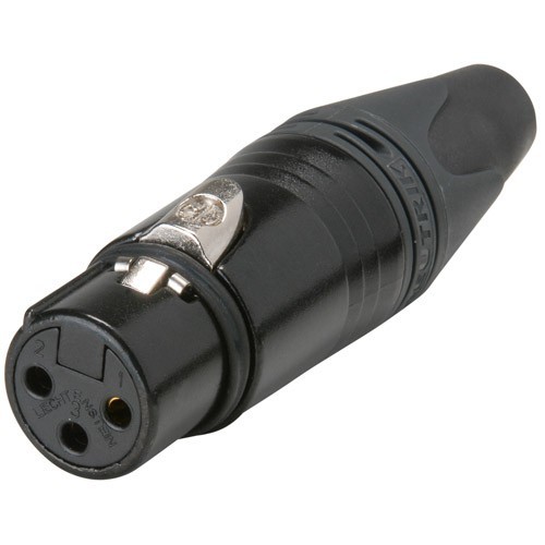 NEUTRIK NC3FXX-B Gold Plated 3 Way Female XLR Connector Ø8mm (Unit)