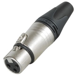 NEUTRIK NC3FXX Silver Plated 3 Way Female XLR Connector Ø8mm (Unit)