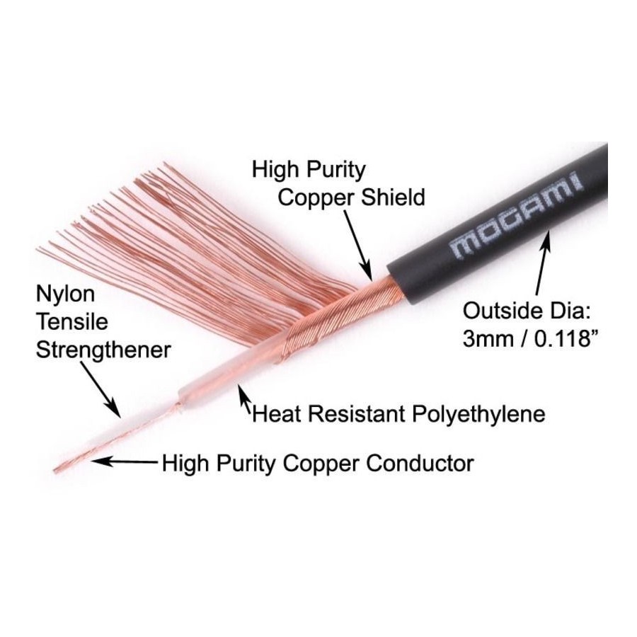 MOGAMI 2330 Unbalanced interconnect cable Ø3mm Audiophonics