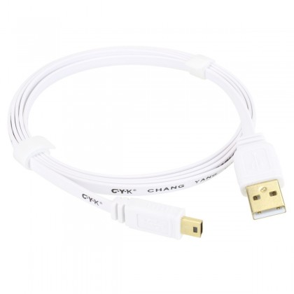 CYK Câble plat USB A - mini USB 2.0 plaqué Or 24K 1.5m