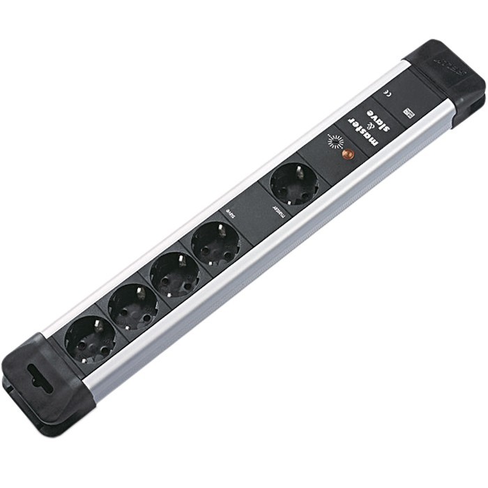 BACHMANN Multiprise Maître-Esclave 1x4 Ports Schuko Noir