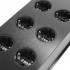 AUDIOPHONICS MPC6 Distributeur Secteur Aluminium 6 Ports Plaqué Rhodium Noir