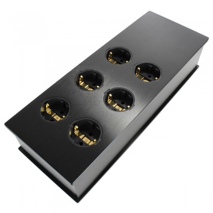 Audiophonics MPC6 Aluminium Power Distributor 6 sockets Gold NEOTECH Black