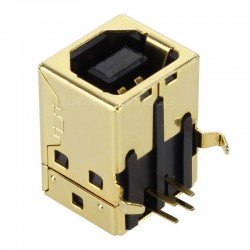 Gold plated USB Female Type B 2.0 plug