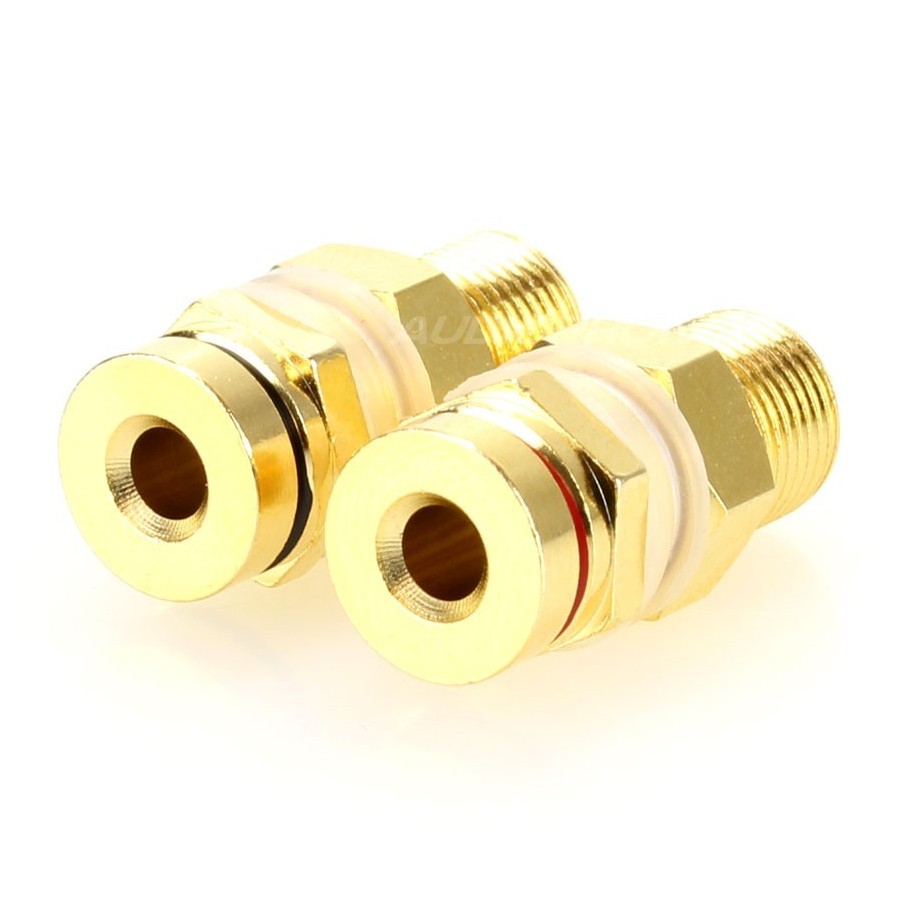 ELECAUDIO female Banana Plug Gold Plated Ø 3.8mm (Pair) Audiophonics