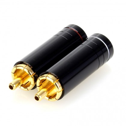 ELECAUDIO TE-RC90S RCA Plugs Tellurium Copper Gold Plated Ø 8.5mm (Pair)