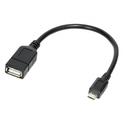 Angled Micro USB OTG to USB type A cable for Android devices