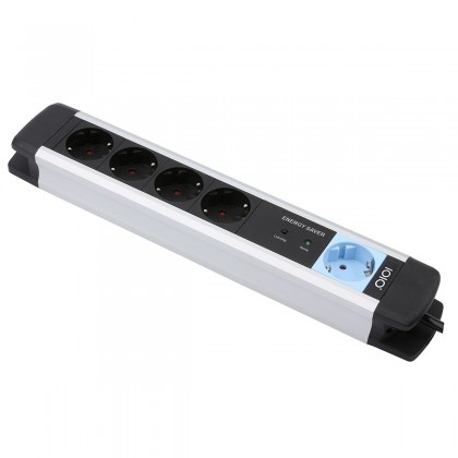 IOIO Maître-esclave 1 x 4 ports Schuko Noir/Argent