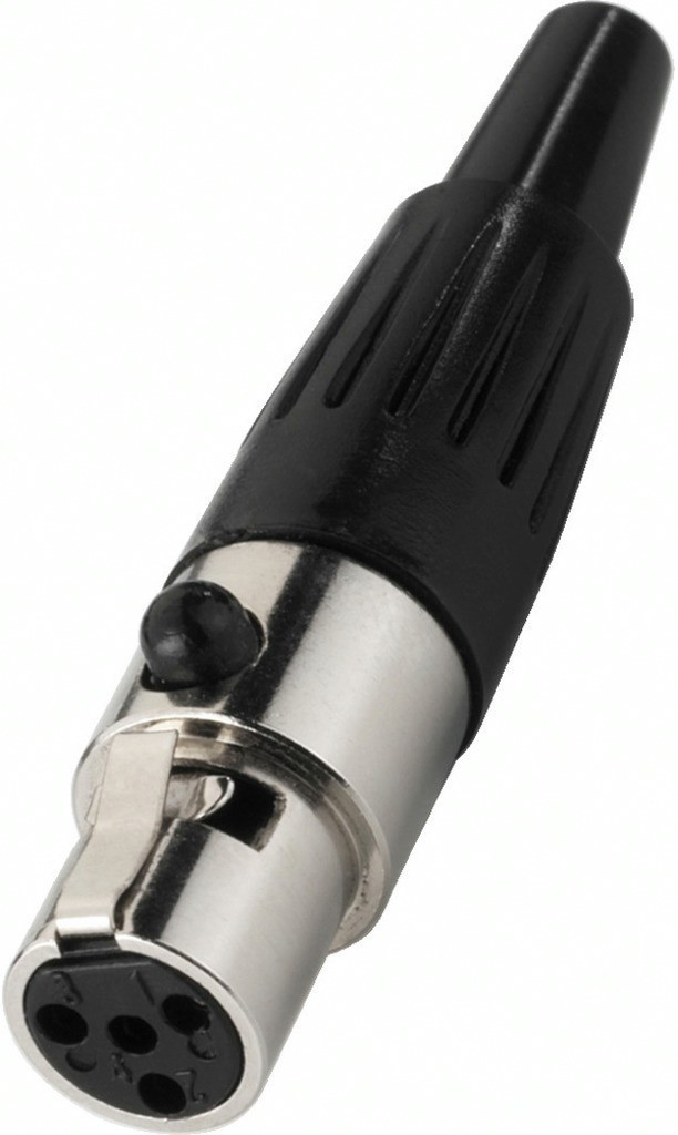 MONACOR XLR 407/J Gold Plated 4 Way Female Mini XLR Connector with Clamping (Unit)