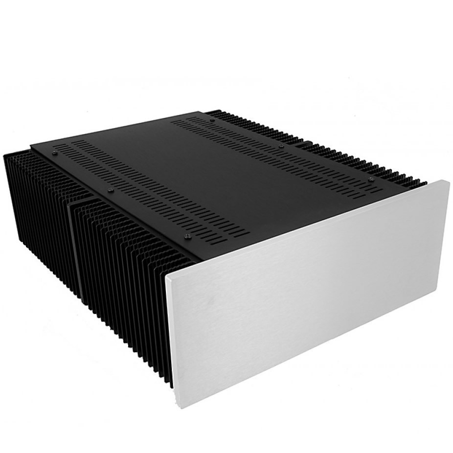 Hifi2000 MiniDissipante Chassis Heatsink 3U 400mm 10mm Silver front panel