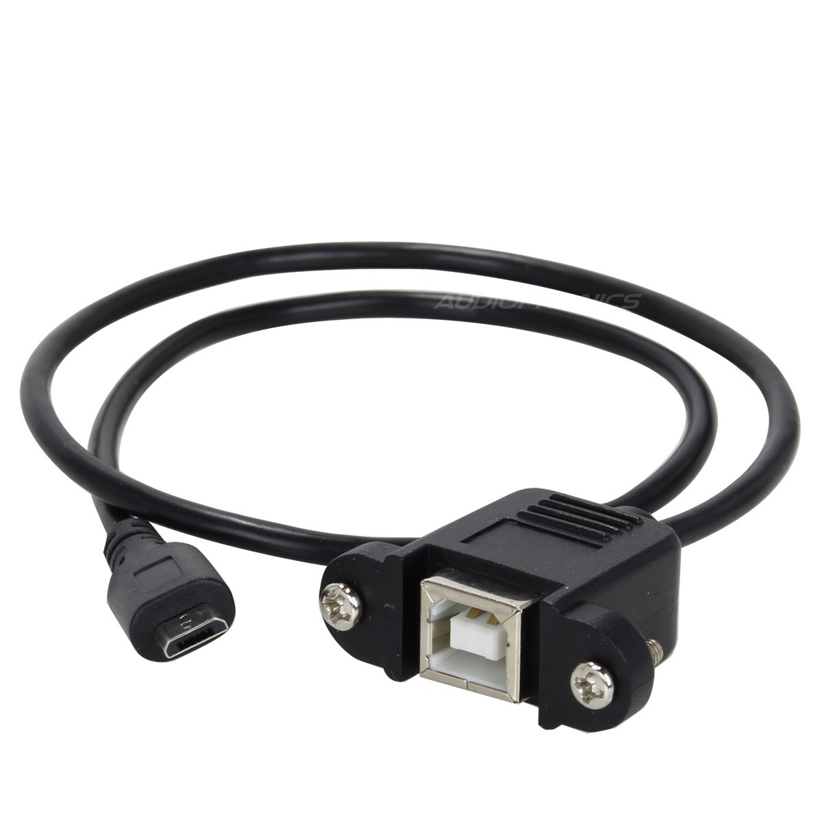 Panel Mount Micro USB male to Female 5 Pin USB-B 50 cm