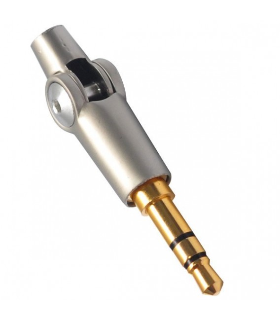 Adaptateur Jack 3.5mm 90° Conecto - Fiche Et Prise Plaquées Or - Noir - Pour Audio Mobile