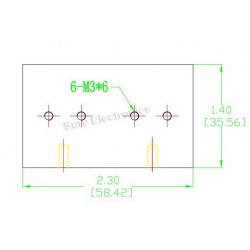 Radiateur dissipateur thermique anodisé Noir 58.5x35.6x17.75mm