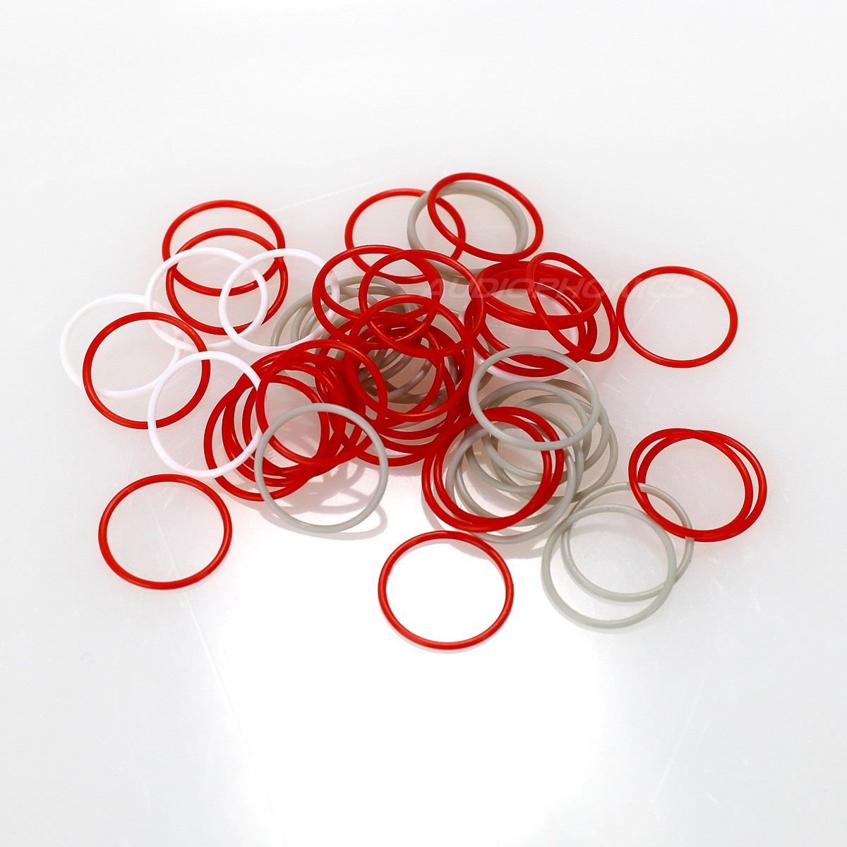 Bague Silicone épaisseur 1mm Rouge (x10) Ø8mm